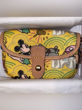Dooney & Bourke x Disney Wristlet  - Retired Print on Golden Yellow 6x4x1.5
